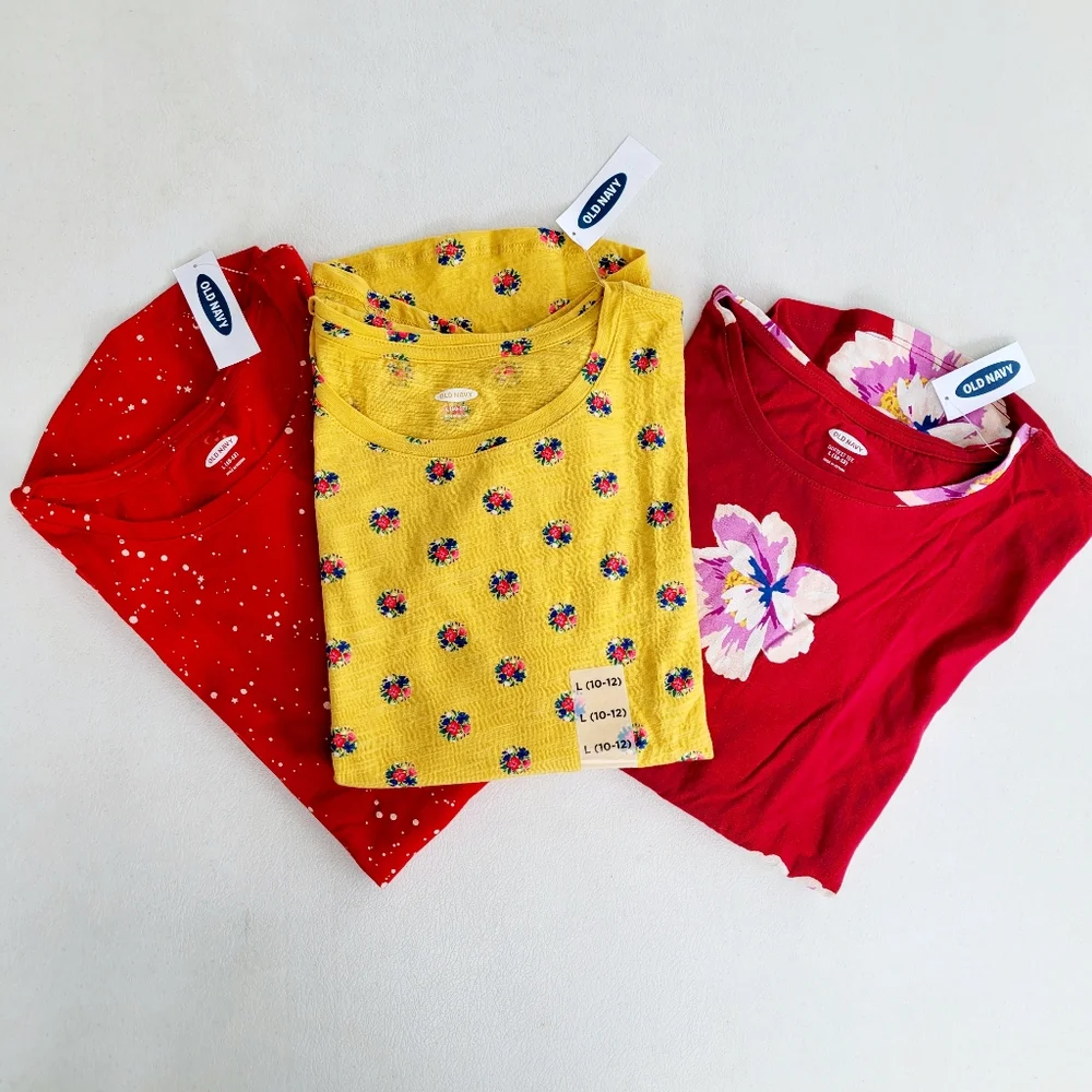NWT Bundle of 3 Old Navy Girls Long Sleeve Shirts